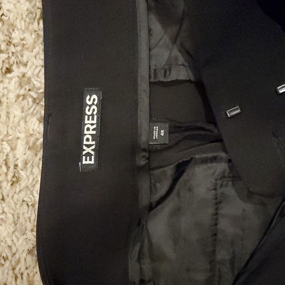 Express sleek black straight leg formal pants with tie belt, size 4 regular - Picture 4 of 4